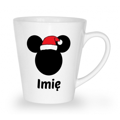 Kubek latte świąteczny Myszka Mickey mikołaj + imię